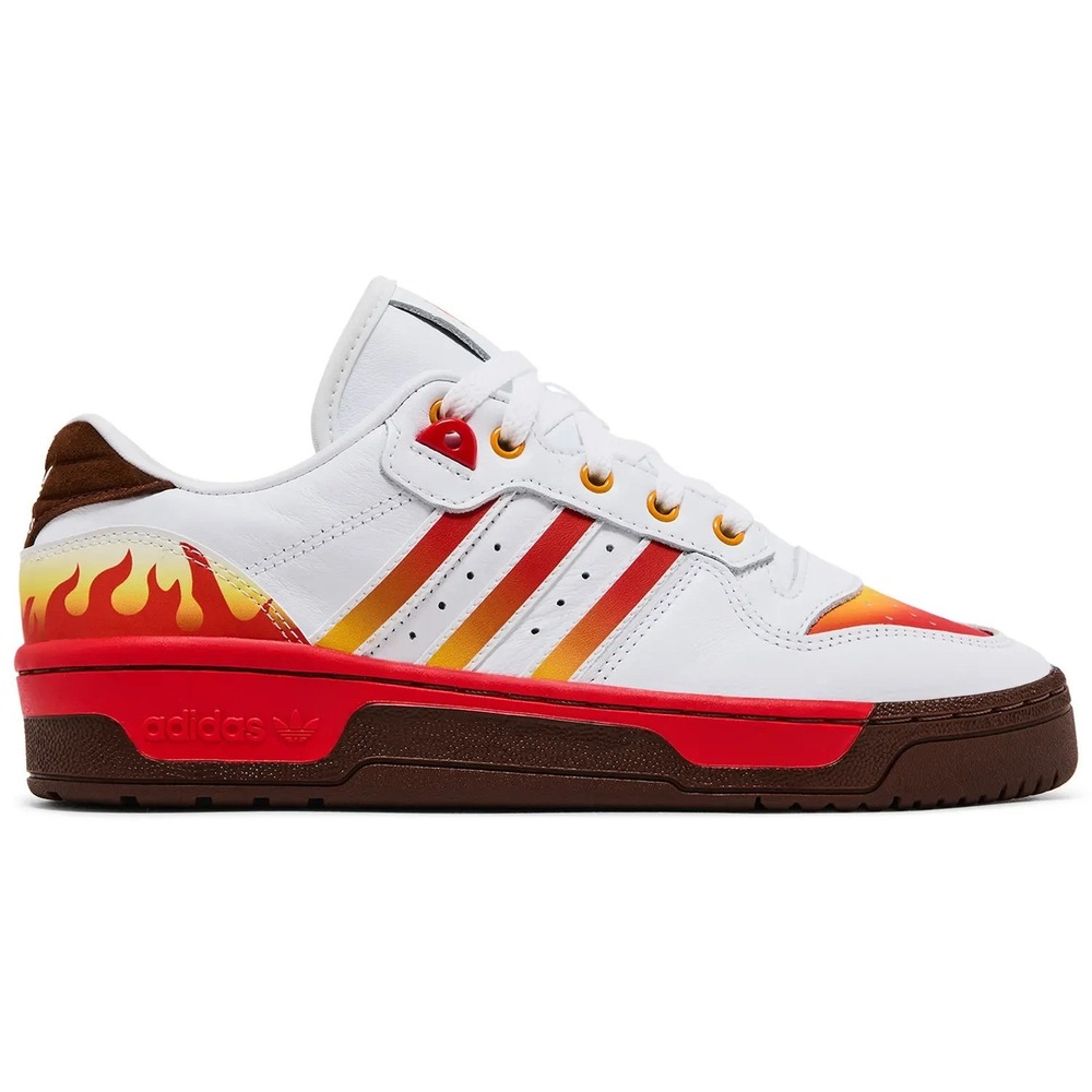 Adidas Rivalry Low "Rengoku" Demon Slayer Men's Size 9.5 White Red Shoes JI3310 - Picture 2 of 8